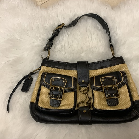 Coach Handbags - Coach L05K-105 Legacy Straw Black Tote with original dust bag